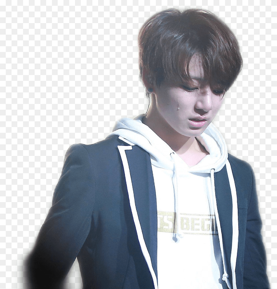 Jungkook Koreaboy Korea Sad Bts Freetoedit Bts Jungkook Sad, Jacket, Clothing, Coat, Face Png Image