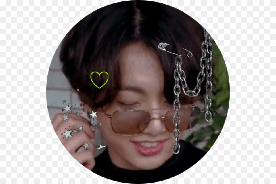 Jungkook Long Hair And Sunglasses, Person, Face, Head, Smile Free Transparent Png