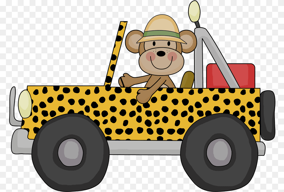 Jungle Animals Clipart Download Jungle Safari Jeep Clipart, Transportation, Vehicle, Bulldozer, Machine Free Transparent Png