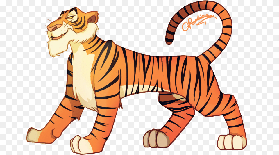 Jungle Book Characters Shere Khan, Animal, Mammal, Tiger, Wildlife Png Image