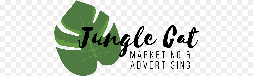 Jungle Cat Marketing Logo Calligraphy, Green, Leaf, Plant, Text Png Image