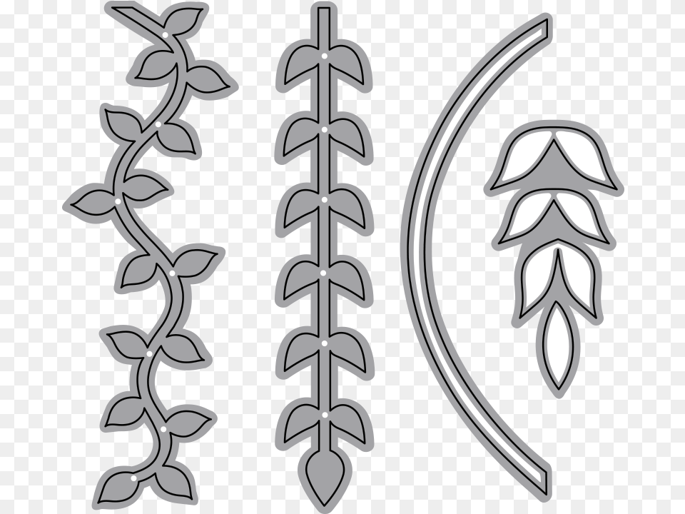 Jungle Leaves Stencil, Accessories, Earring, Jewelry, Emblem Png Image