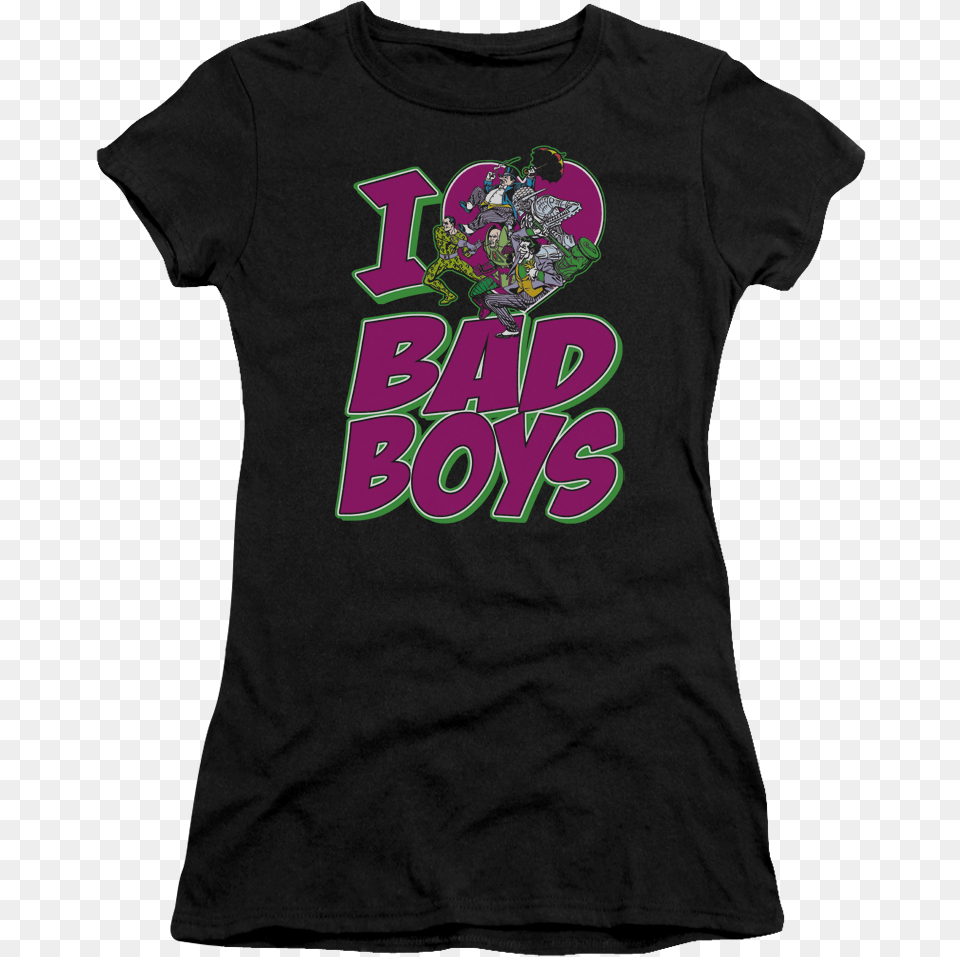 Junior I Love Bad Boys Dc Comics Shirt T Shirt, Clothing, T-shirt Free Png Download