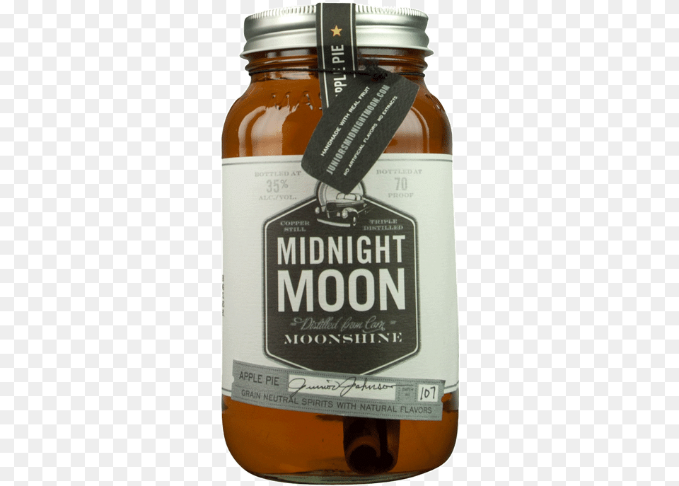 Junior Johnson Midnight Moon Apple Pie Midnight Moon Cinnamon Moonshine, Jar, Food, Honey, Alcohol Png