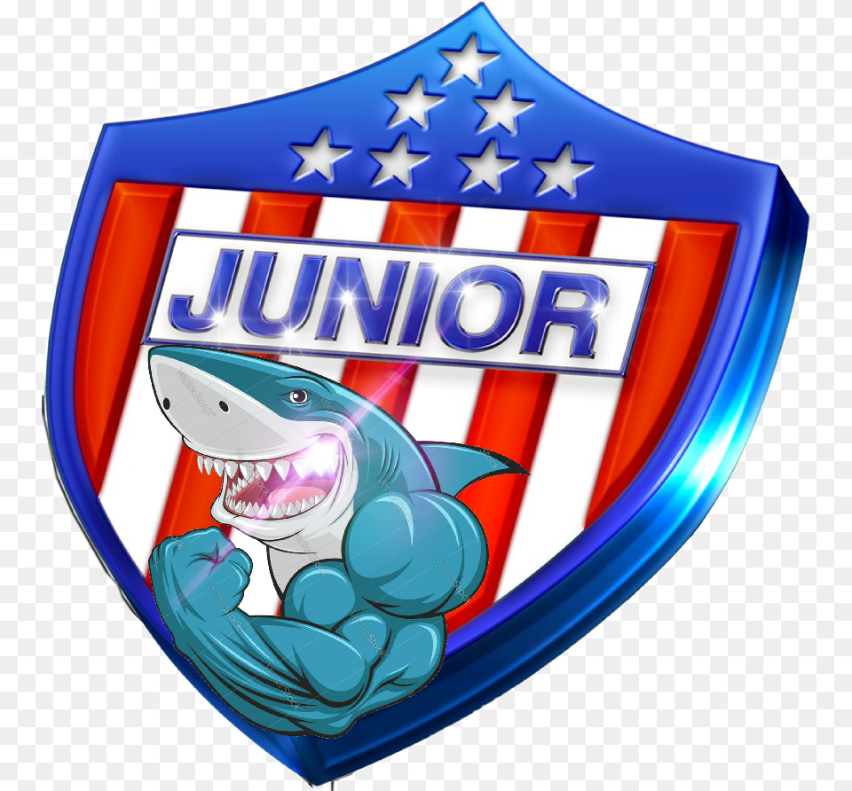 Junior Juniortupapa Escudodeljunior Shark Tiburon Club Deportivo Popular Junior Fc Sa, Badge, Logo, Symbol, Armor Png Image