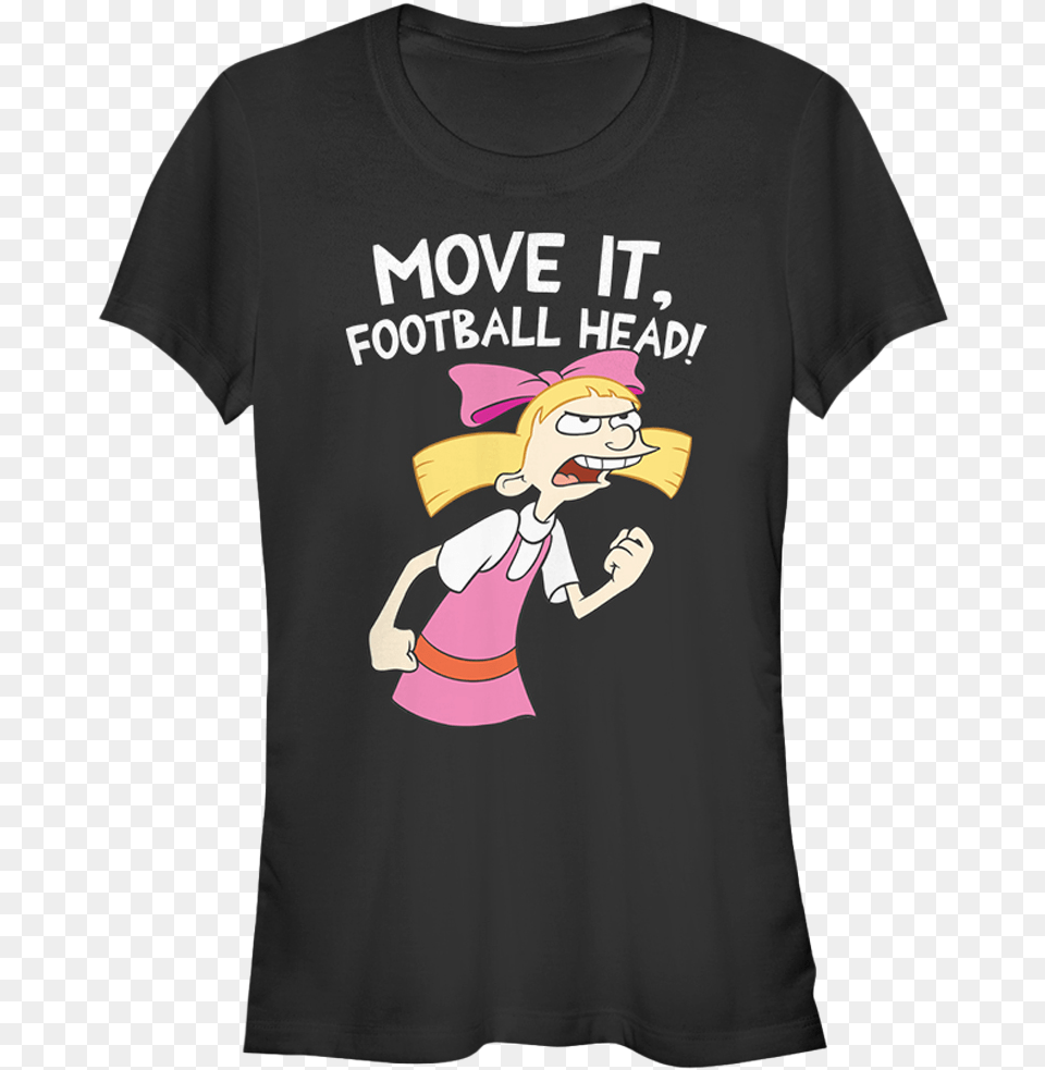 Junior Move It Football Head Hey Arnold Shirt Helga Hey Arnold Shirt, Clothing, T-shirt, Person, Face Free Transparent Png