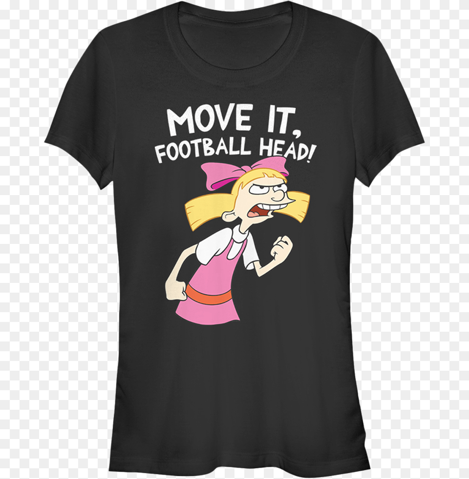 Junior Move It Football Head Hey Arnold Shirt Helga Hey Arnold Shirt, Clothing, T-shirt, Person, Face Png Image
