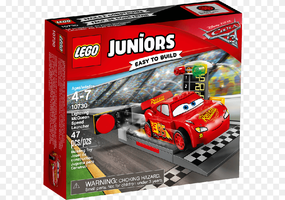 Juniors Cars 3 Lightning Mcqueen Speed Launcher Lego, Car, Sports Car, Transportation, Vehicle Png Image