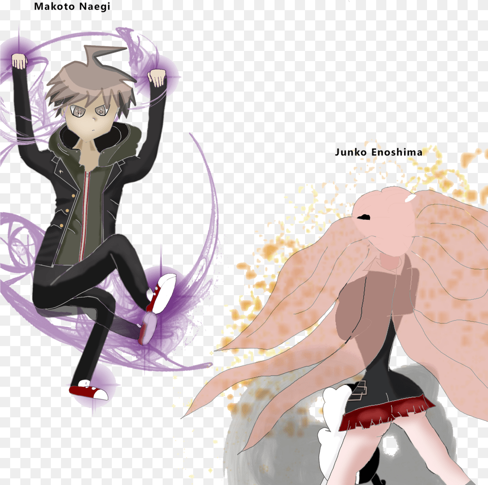 Junko Enoshima Amp Makoto Naegi Junko X Naegi, Book, Comics, Publication, Baby Png Image