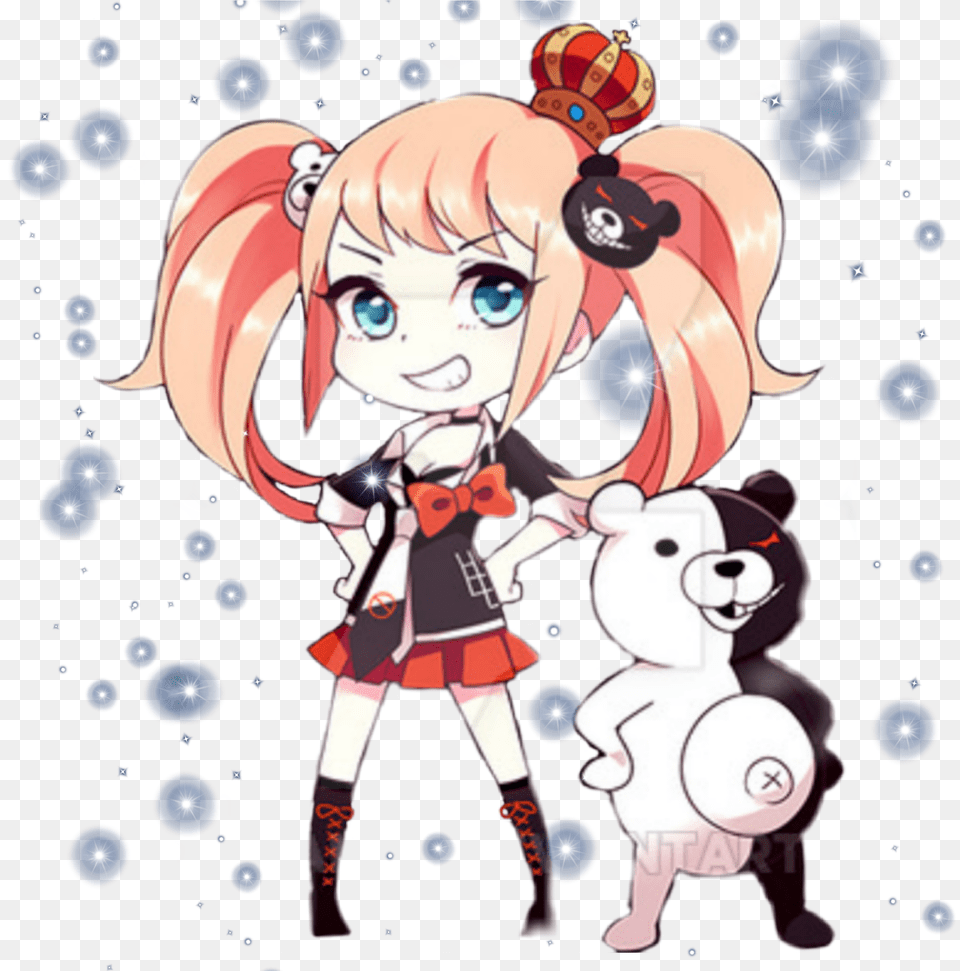 Junko Monokuma Danganronpa Anime Stickerr Enoshima Junko And Monokuma Free Png Download