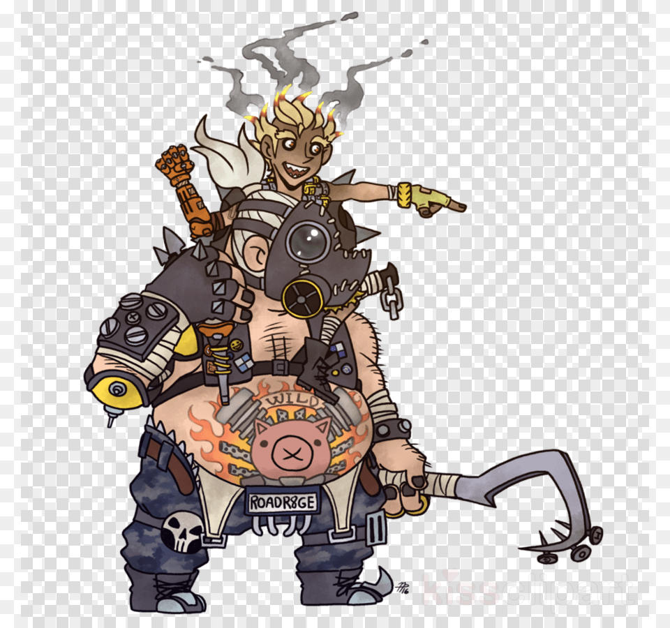 Junkrat And Roadhog Clipart Drawing Fan Art Overwatch Drawing, Book, Comics, Publication, Baby Free Transparent Png