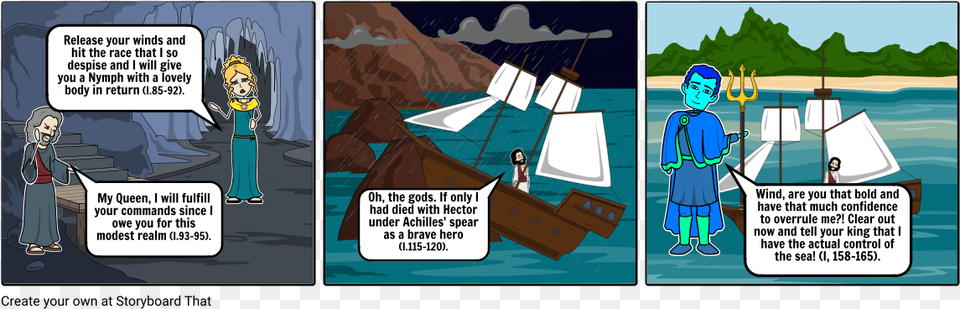 Juno And Aeolus And Aeneas And Neptune Aeolus, Boat, Book, Comics, Publication Free Png