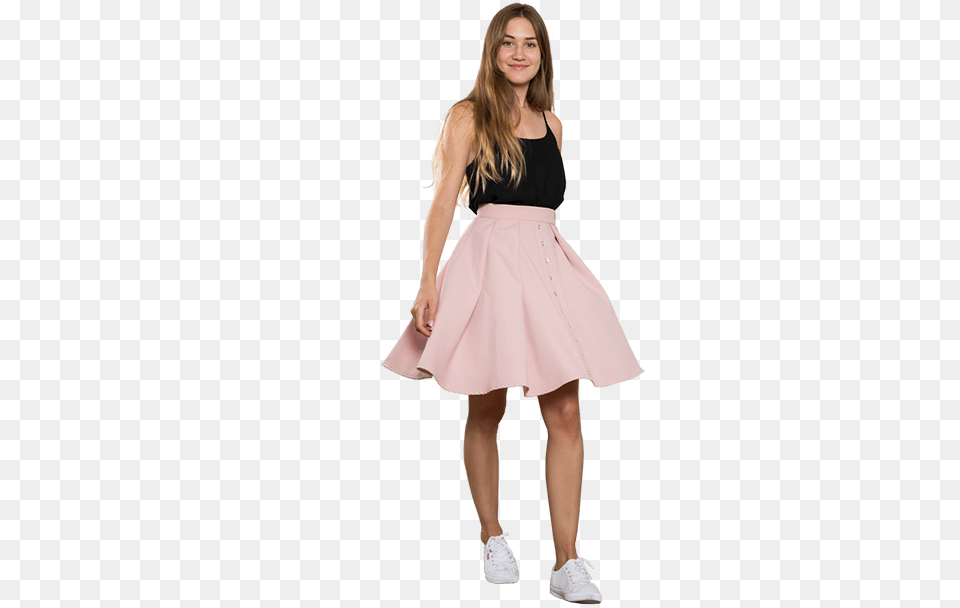 Jupe Patineuse Crepe Rose, Clothing, Skirt, Adult, Female Free Png