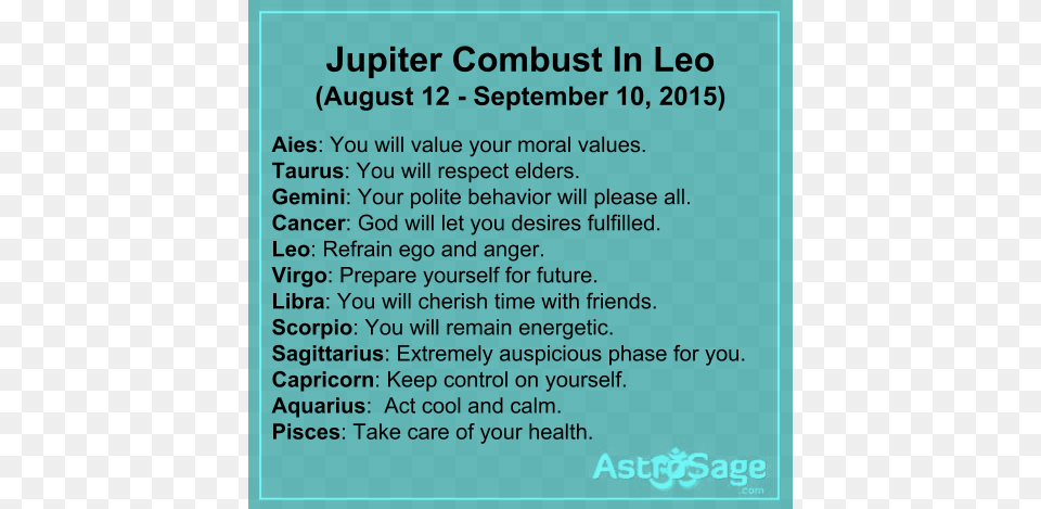 Jupiter Combust In Leo Horoscope Predictions Are Here Cnbc, Advertisement, Poster, Text, Page Free Png