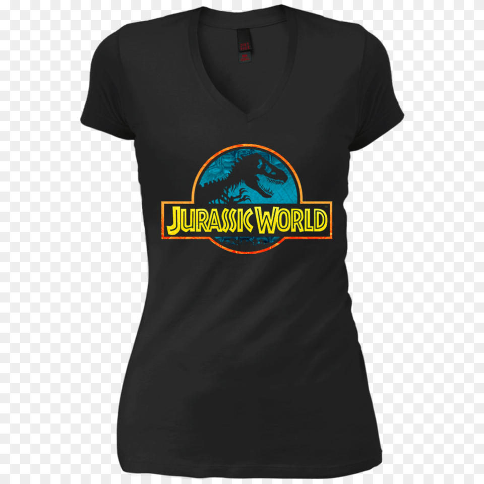 Jurassic Park Jurassic World Logo Womens V Neck T Shirt Fanclub, Clothing, T-shirt Png