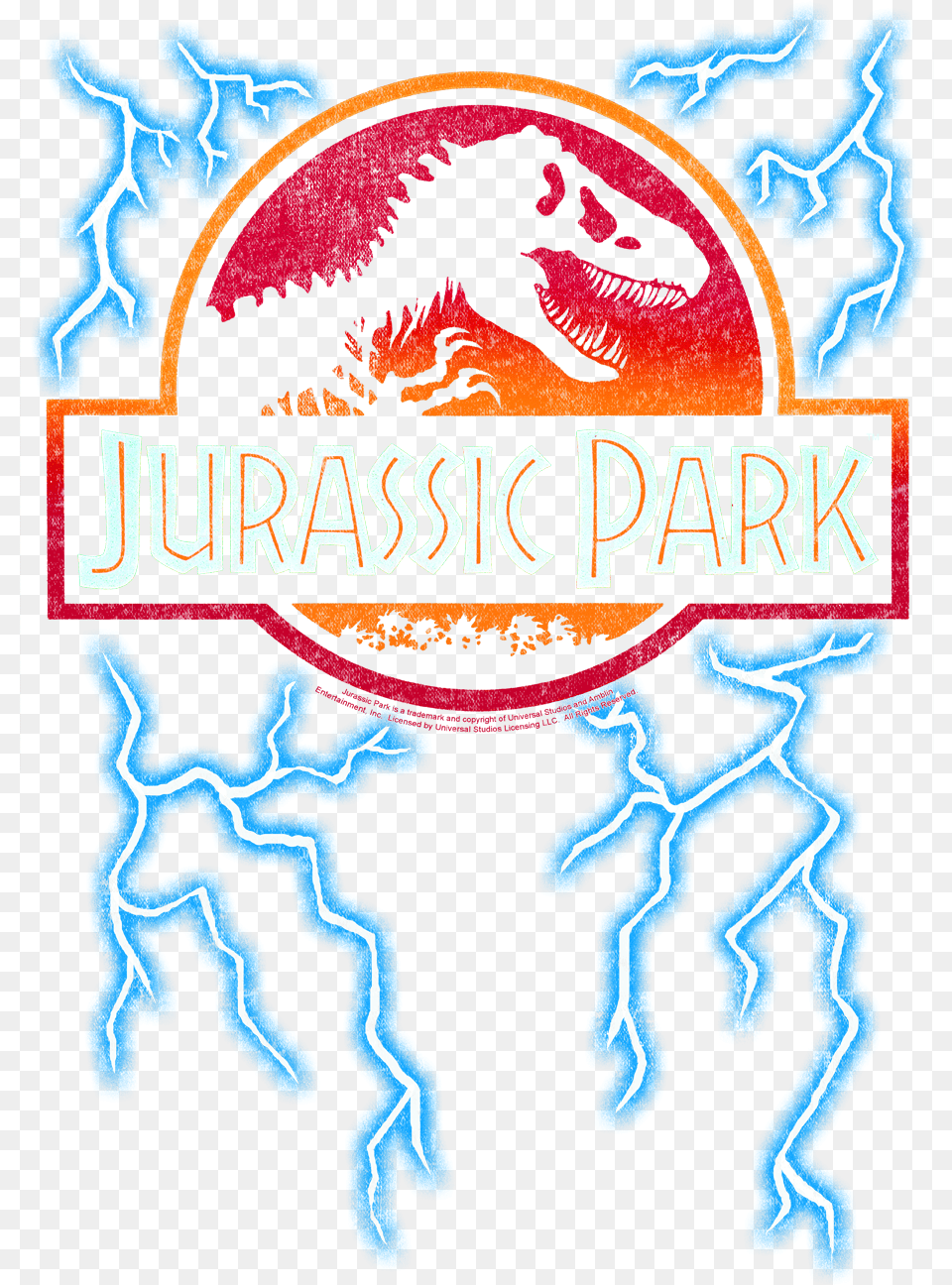 Jurassic Park Lightning Logo Men39s Heather T Shirt Emblem, Light, Neon, Animal, Dinosaur Free Transparent Png