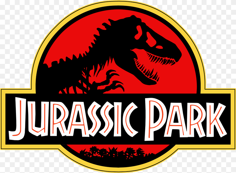 Jurassic Park Logo Black Red Yellow Jurassic Park Logo, Animal, Dinosaur, Reptile Free Png Download