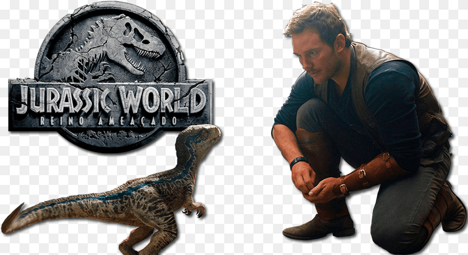 Jurassic World Fallen Kingdom Sticker De Jurassic World, Adult, Reptile, Person, Man Free Png