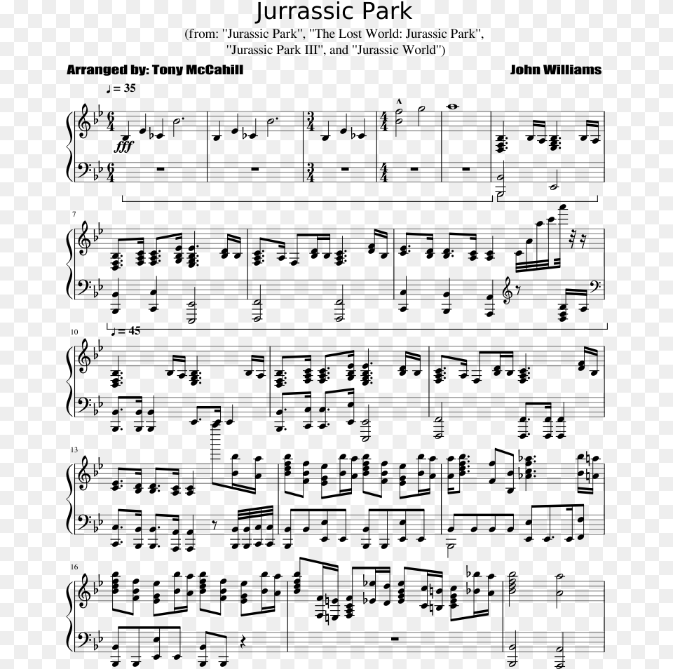 Jurrassic Park Sheet Music Composed By John Williams John Williams Jurassic Park Orchestra Sheet, Gray Png
