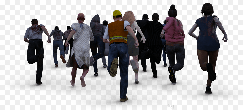 Just A Zombie Crowd To Chase You Crowd, Person, Back, Body Part, Clothing Free Png Download