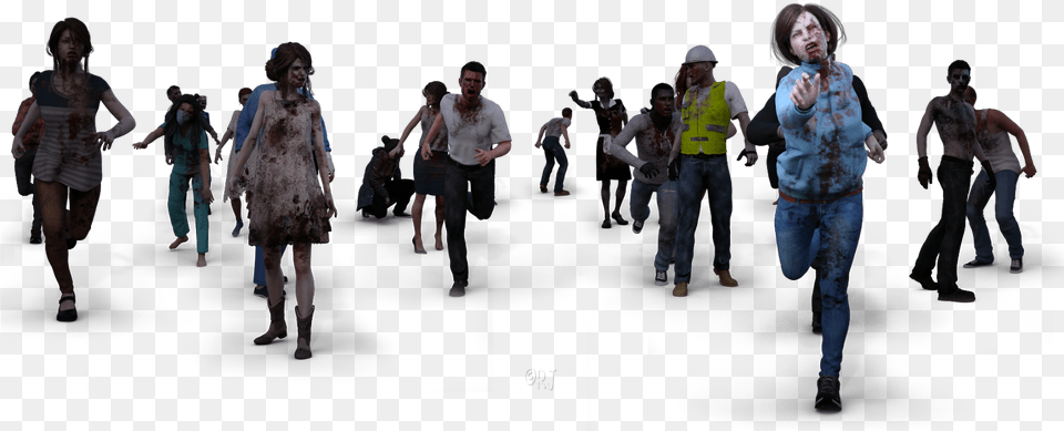 Just A Zombie Crowd To Chase You Walking, Clothing, Pants, Adult, Person Png Image