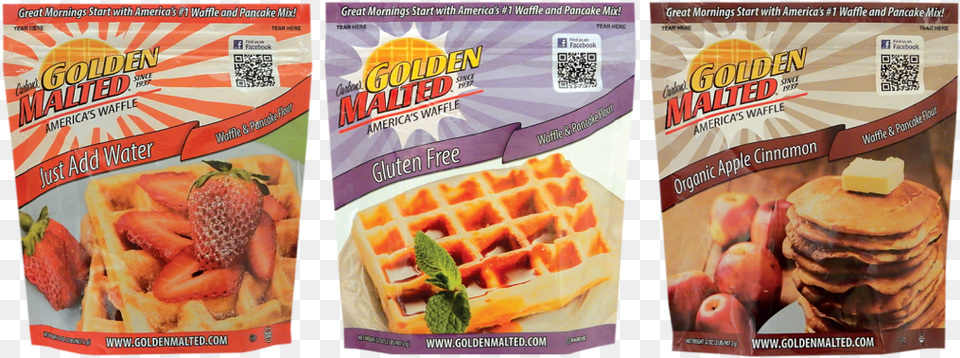 Just Add Water Non Gmo Gluten Waffle Organic Apple Carbon39s Golden Malted Gluten Waffle Amp Pancake, Food, Qr Code Free Png Download