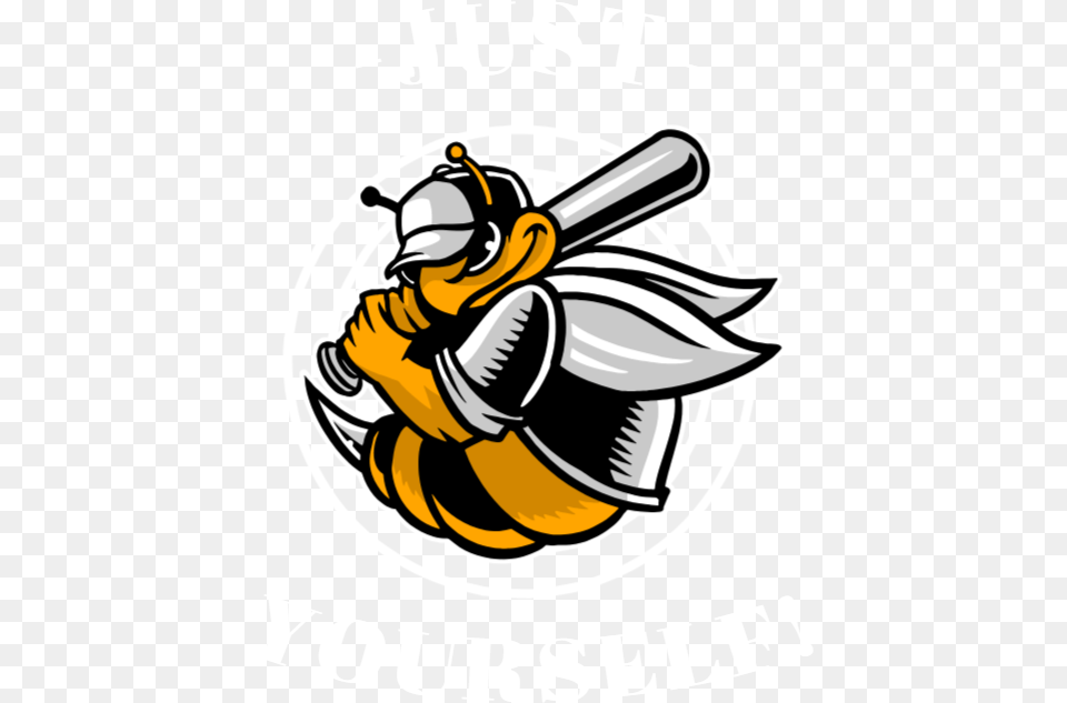 Just Bee Yourself Bee Baseball Logo Clipart Full Size Baseball, People, Person, Animal, Insect Free Png