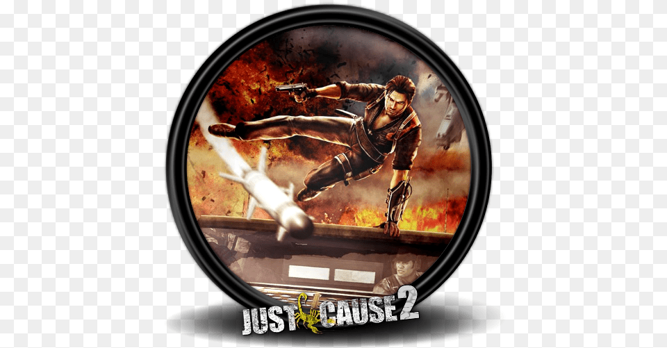 Just Cause 2 Icon Car Danger Fire Background, Gun, Weapon, Person, Photography Free Png