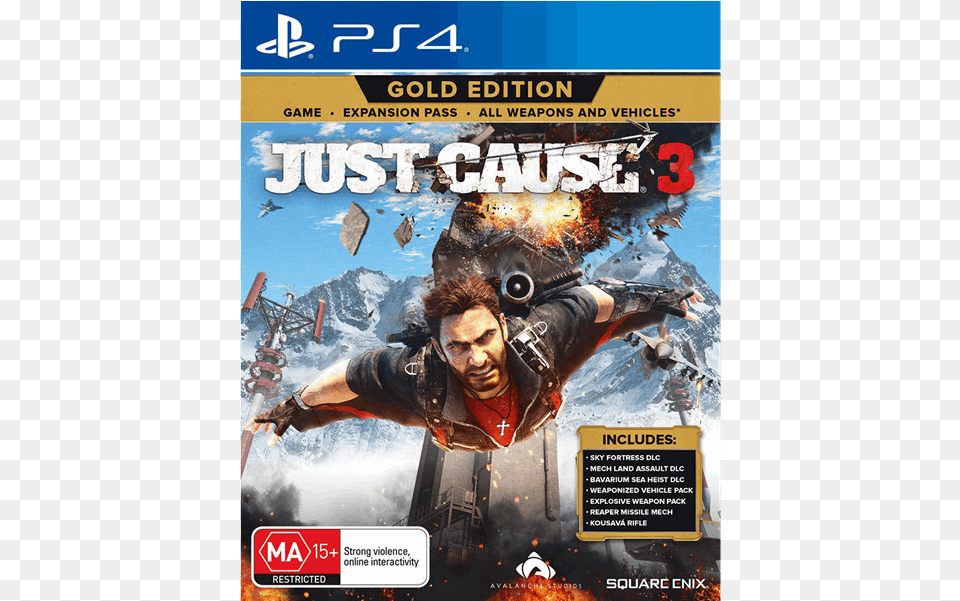 Just Cause 3 Gold, Advertisement, Poster, Adult, Male Png
