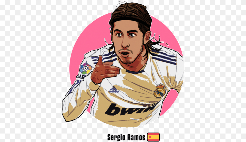 Just Could I Request Sergio Ramos In Rm White Jersey Cartoon, Adult, Person, Man, Male Png