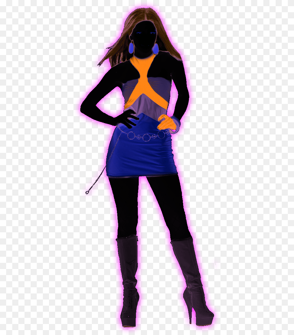 Just Dance Dancers Picture Neon Girl, Purple, Adult, Person, Woman Free Transparent Png
