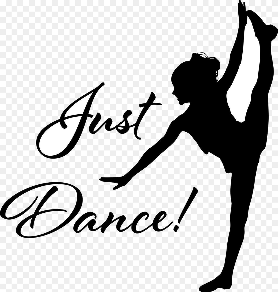 Just Dance Vinyl Wall Art Sticker Ballet Breakdance Girl Dancing Logo, Leisure Activities, Person, Text, Clothing Png