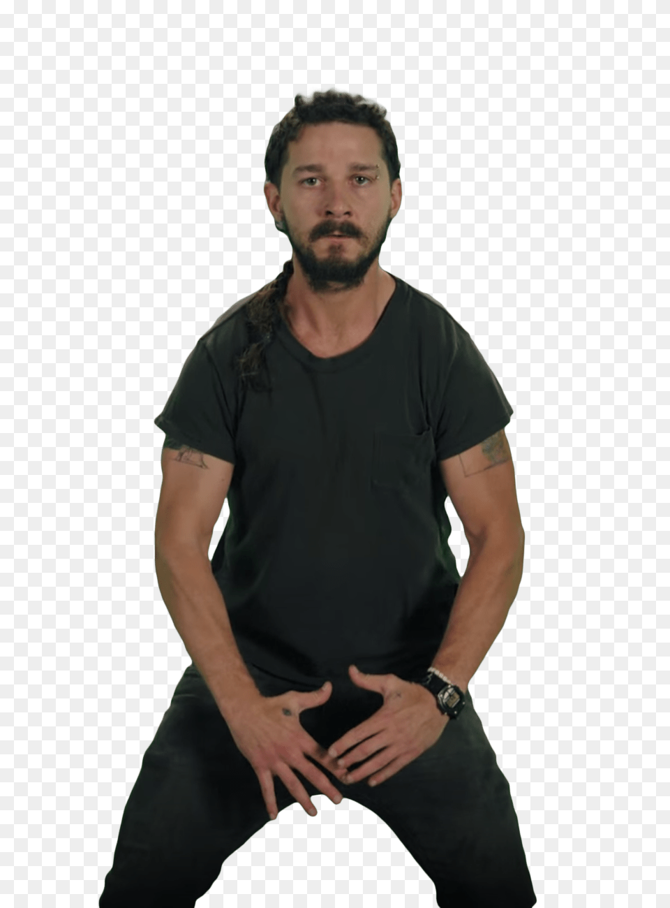 Just Do It Shia Labeouf Focused, Person, Sleeve, Hand, Finger Free Transparent Png