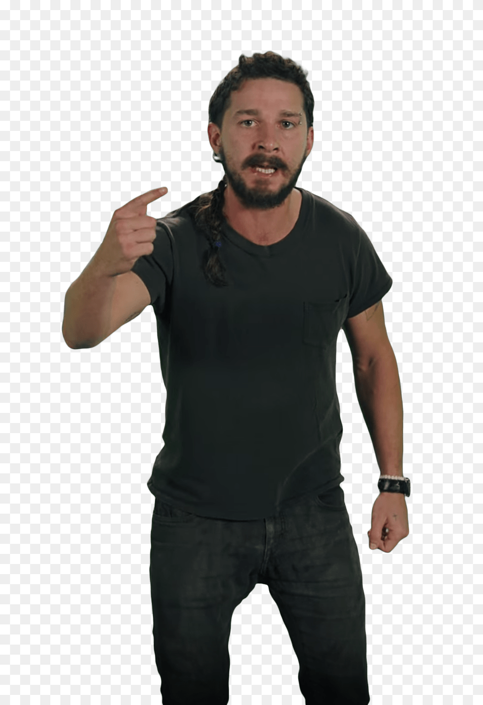 Just Do It Shia Labeouf Pointing, Head, Sleeve, Body Part, Clothing Free Png Download