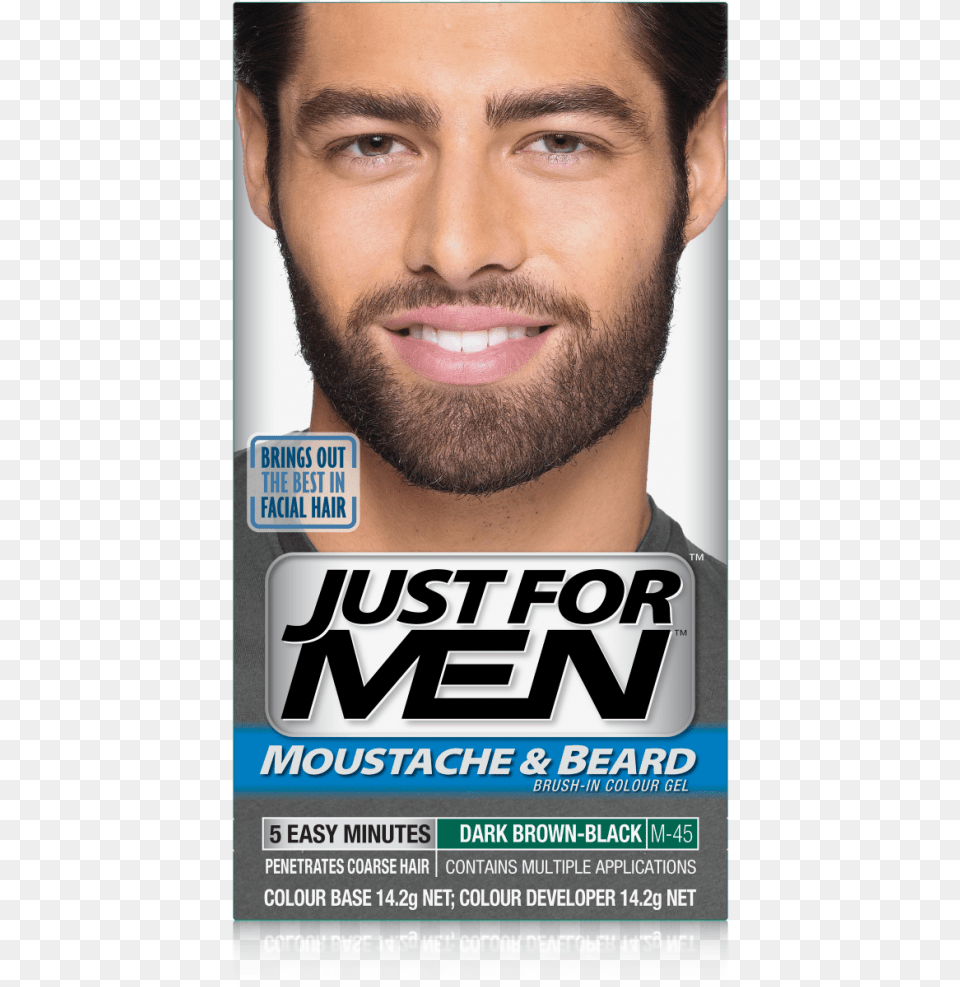 Just For Men Moustache Beard Amp Sideburns Dark Brown Dark Brown V Beard, Face, Head, Person, Advertisement Free Png