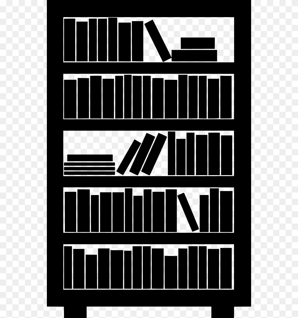 Just Get A Really Big Bookshelf Black And White, Gray Png Image