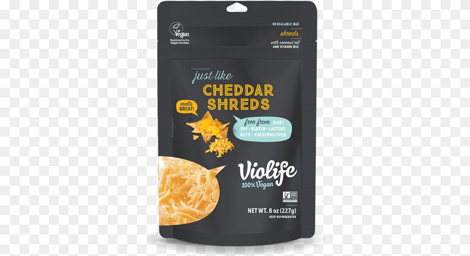 Just Like Cheddar Shreds Violife Shredded Cheese, Food, Noodle, Advertisement, Pasta Free Transparent Png