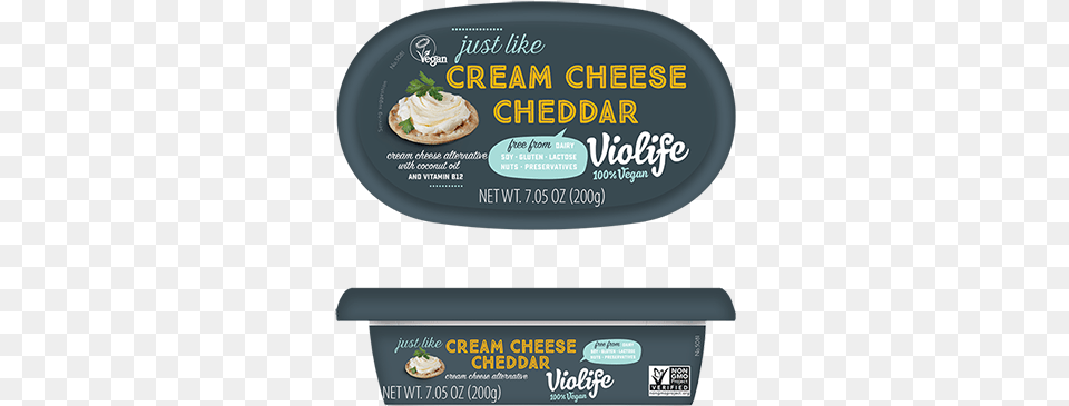 Just Like Cream Cheese Garlic U0026 Herbs Violife Cheddar Cream Cheese, Advertisement, Food, Lunch, Meal Png Image