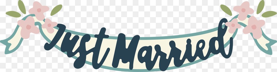 Just Married Banner Svg Cut File Just Married Banner, Text Png