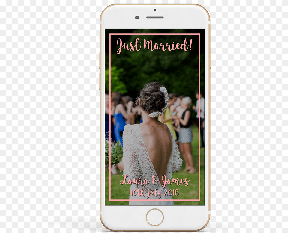Just Married Blush Pink With Border Download Ogrd Botaniczny D Sesja, Phone, Electronics, Mobile Phone, Adult Free Transparent Png