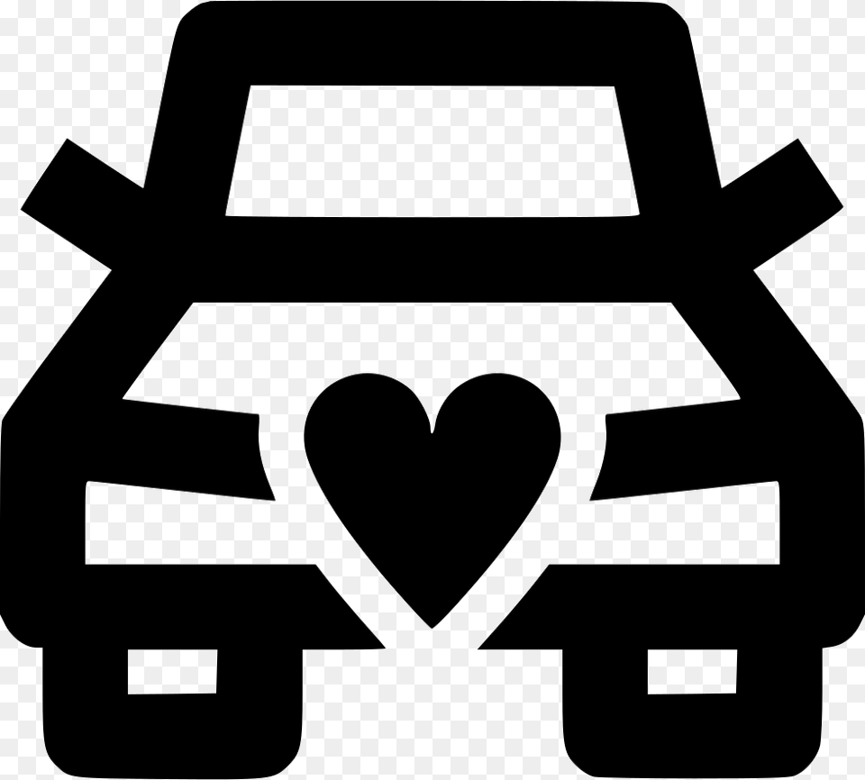 Just Married Car Car, Stencil, Silhouette, First Aid Free Png Download