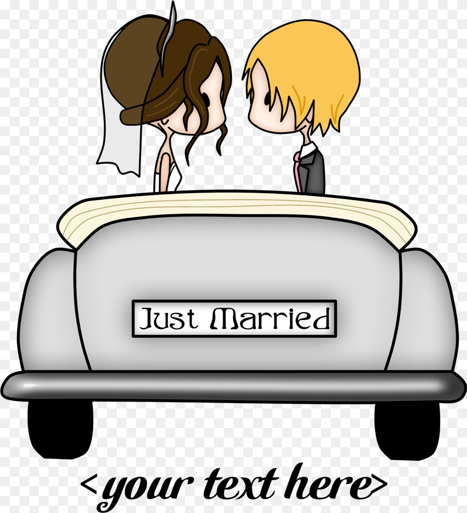 Just Married Car Clipart, Book, Publication, Comics, Face Free Transparent Png