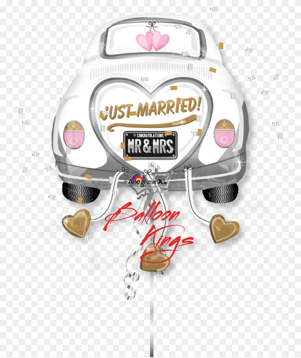 Just Married Car Just Married, Cream, Dessert, Food, Ice Cream Png Image