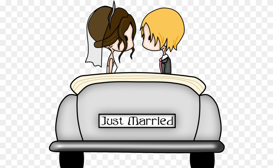 Just Married Cute Just Married Car Clipart Gif, Book, Publication, Comics, Adult Free Transparent Png