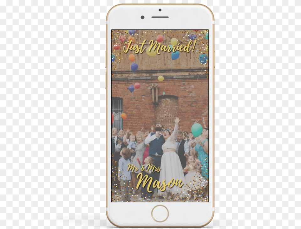 Just Married Gold Confetti Snapify Iphone, Phone, Electronics, Mobile Phone, Adult Free Png Download