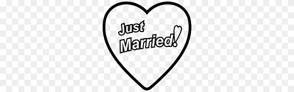Just Married Heart Wedding Sticker Free Png Download