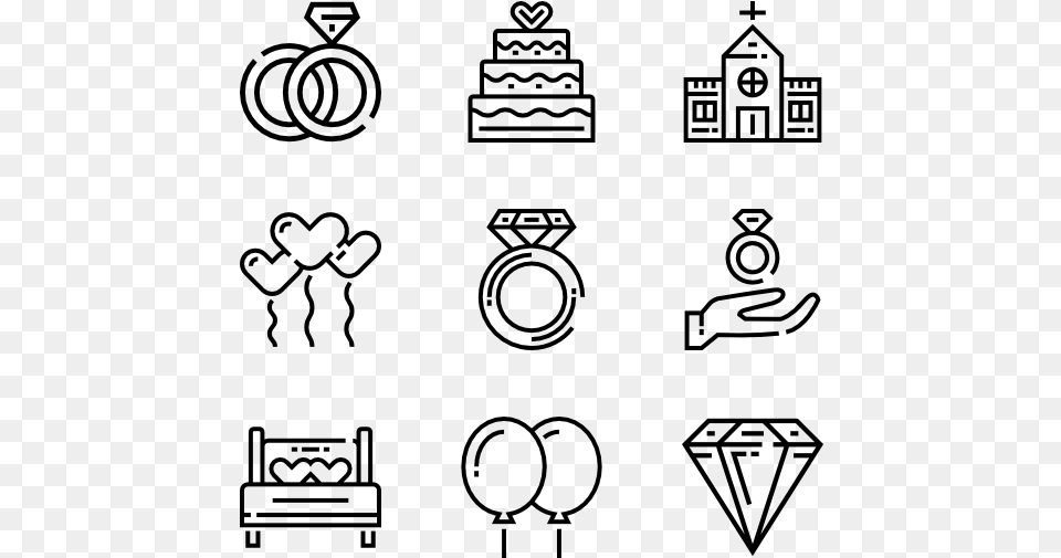 Just Married Kitchen Tools Icons, Gray Free Png