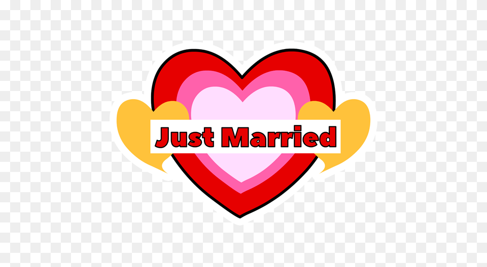 Just Married Sticker, Heart, Dynamite, Weapon, Logo Png