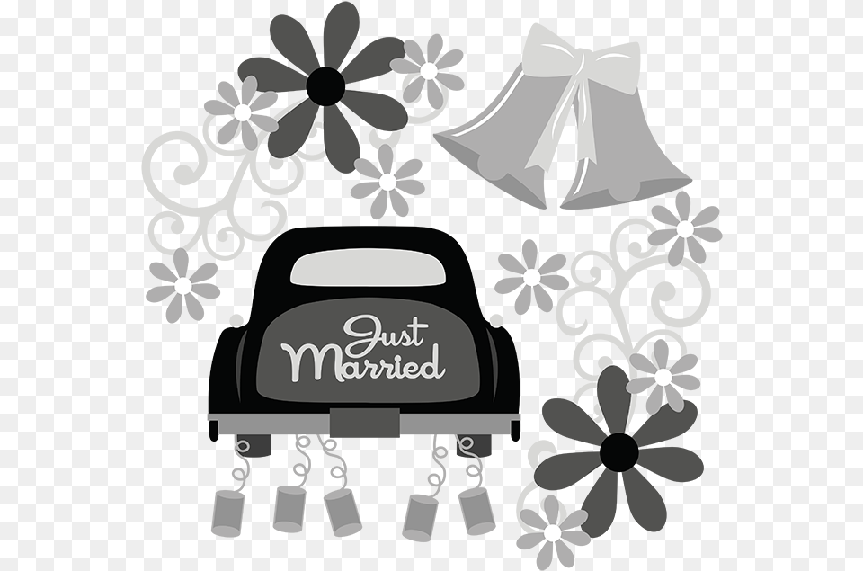 Just Married Svg Wedding File Flower Wedding Just Married Clipart, Lamp, People, Person, Accessories Free Png Download