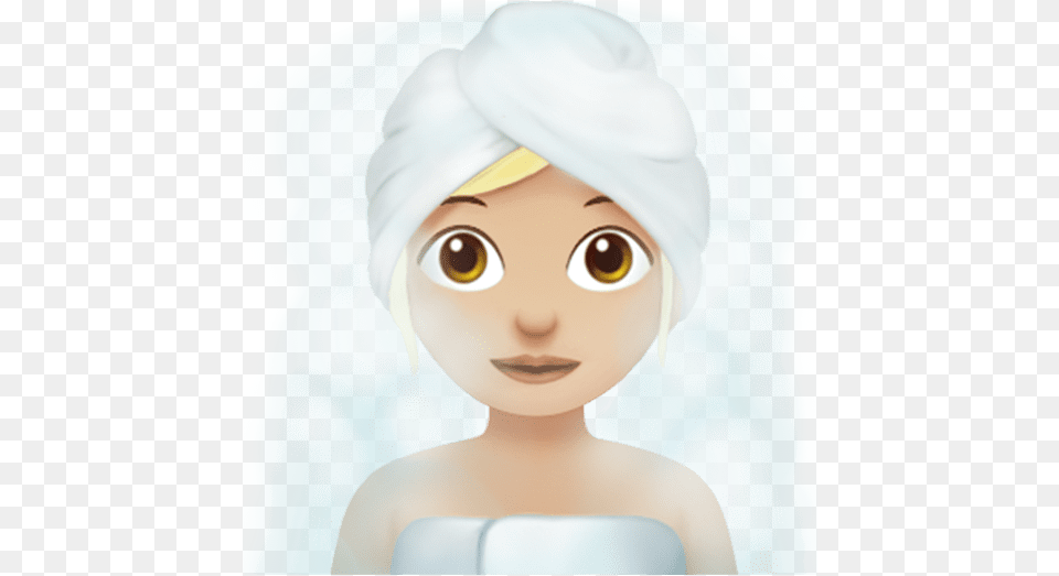 Just Out Of The Shower Woman In Towel Emoji, Baby, Face, Head, Person Free Png